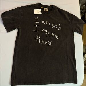 Gallery Dept. black and red tshirt 
“i am sad i miss my friends”